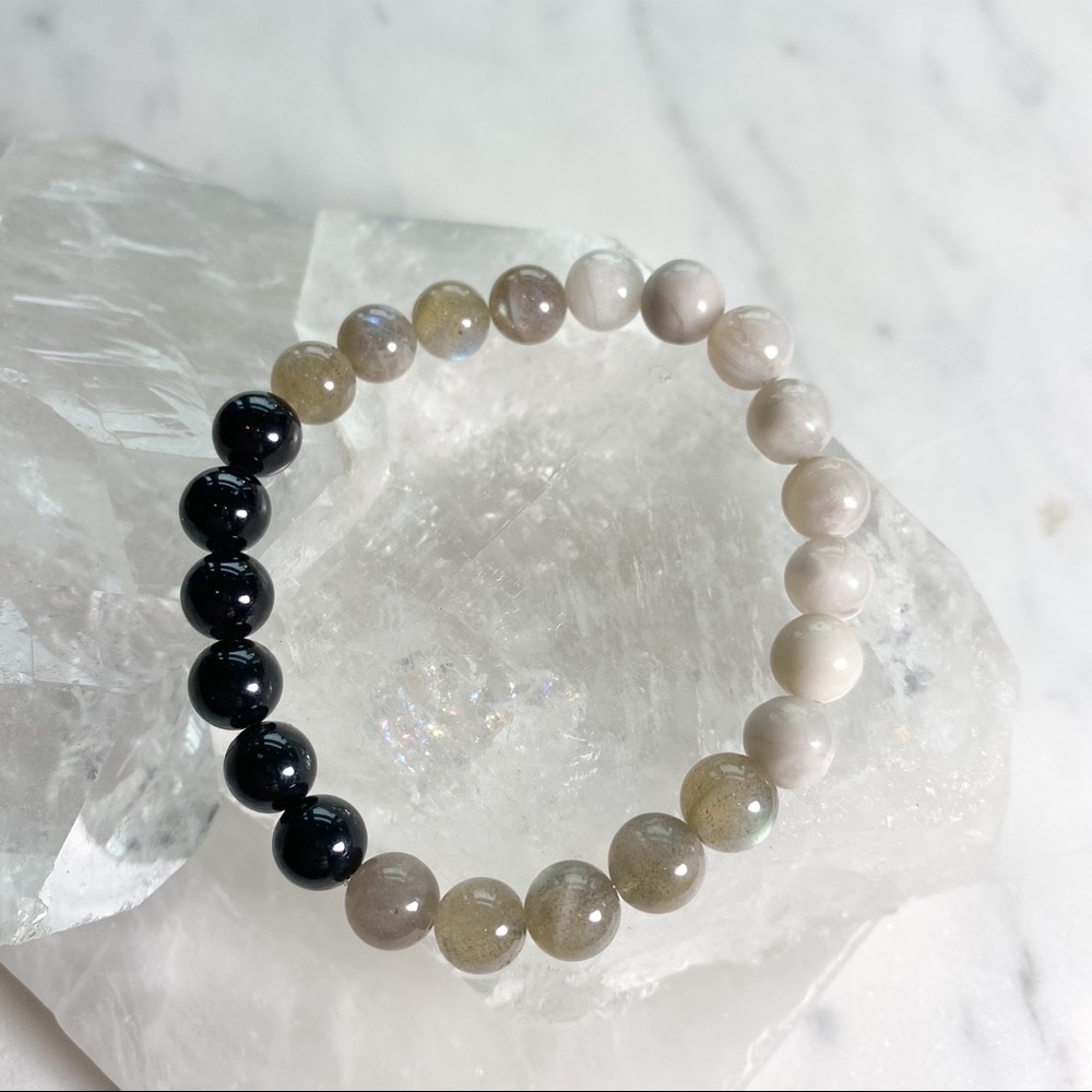 Designer mala bracelet moon phase